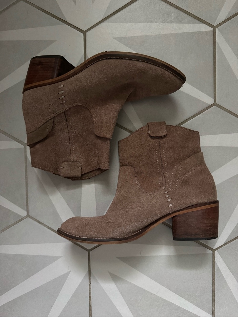 Dolce Vita Suede Ankle Bootie in Taupe - Women - Picture 7 of 7